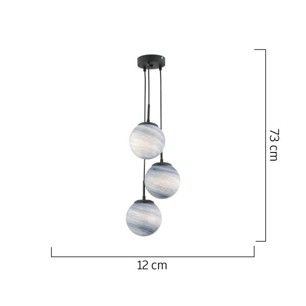 EFSER 3LÜ YUVARLAK Modern Oturma Odası Salon Sarkıt Avize