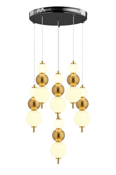 Blessa 6'lı Yuvarlak Siyah Eskitme 3 Renkli Led Avize