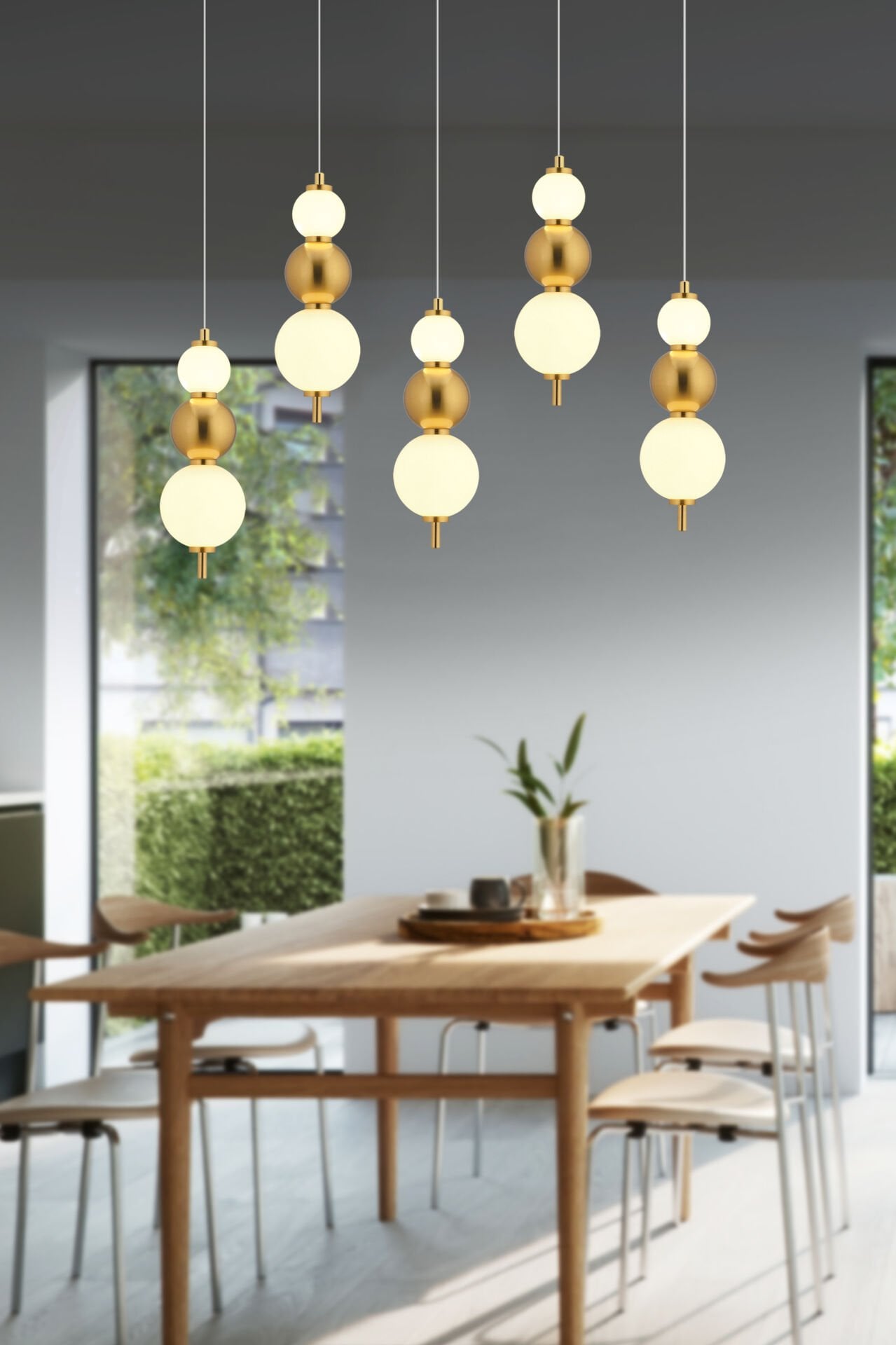 Blessa 5'Li Sıralı Siyah Eskitme 3 Renkli Led Avize