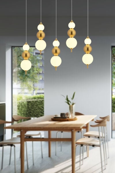Blessa 5'Li Sıralı Siyah Eskitme 3 Renkli Led Avize