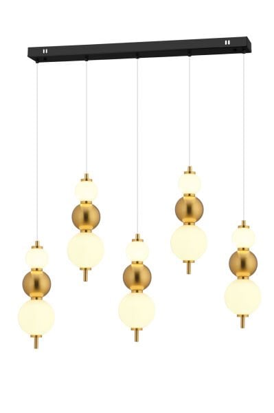 Blessa 5'Li Sıralı Siyah Eskitme 3 Renkli Led Avize