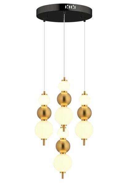 Blessa 4lü Yuvarlak Siyah Eskitme 3 Renkli Led Avize