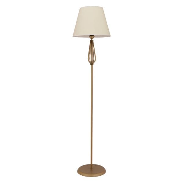 Bolivia Beyaz Şapkalı Eskitme Modern Tasarım Ayaklı Abajur Lamba Metal Lambader