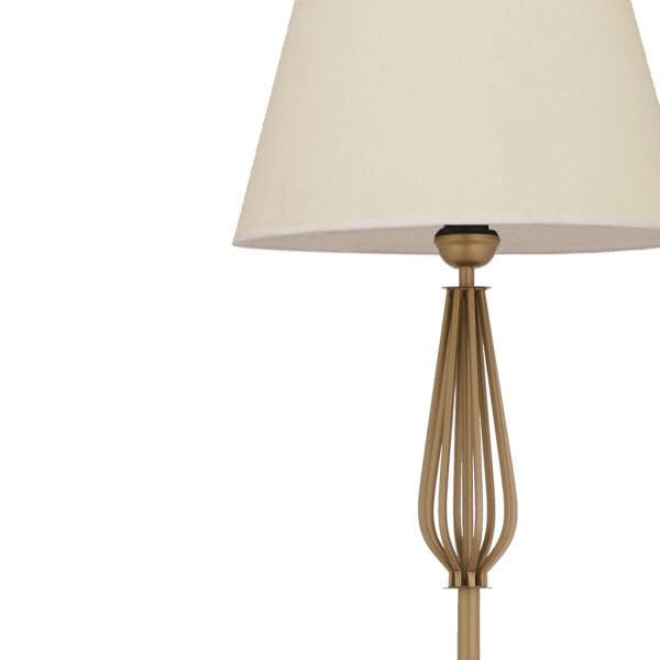 Bolivia Beyaz Şapkalı Eskitme Modern Tasarım Ayaklı Abajur Lamba Metal Lambader