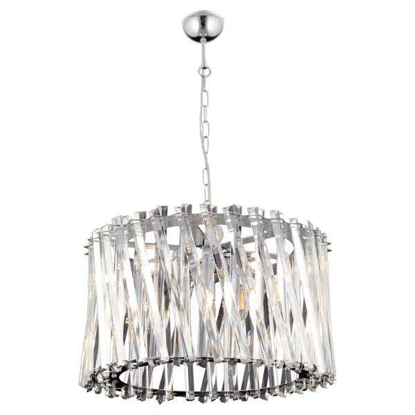 Saucer 50'lik Krom Yuvarlak Kristalli Taşlı Modern Tasarım Kristal Salon Avize
