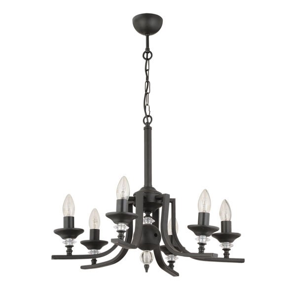 Erza 6Lı Siyah Modern Sarkıt Yatak odası Retro Salon Avize