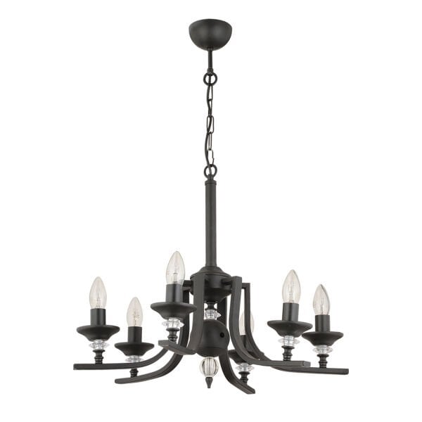 Erza 6Lı Siyah Modern Sarkıt Yatak odası Retro Salon Avize