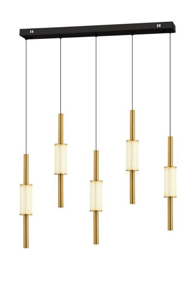 Thressa 5'Li Sıralı Siyah Eskitme 3 Renkli Led Avize