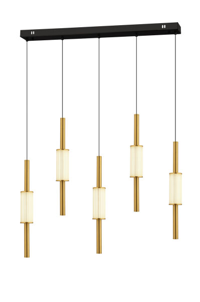 Thressa 5'Li Sıralı Siyah Eskitme 3 Renkli Led Avize
