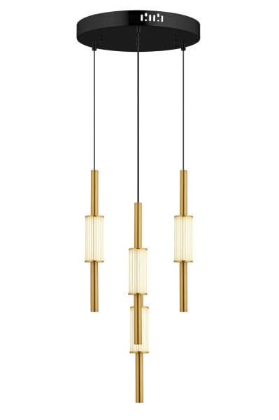 Thressa 4lü Yuvarlak Siyah Eskitme 3 Renkli Led Avize