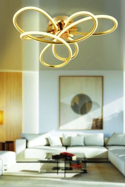 Aybel Gold 48 Watt Plafonyer Modern Koridor Salon Led Avize