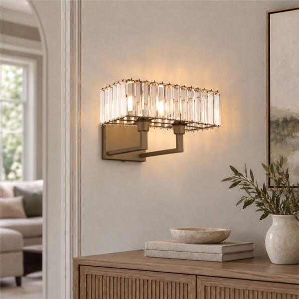 Brambles Eskitme Kristal Taşlı Duvar Lambası Yatak Odası-Yatak Başı-Salon için Aplik