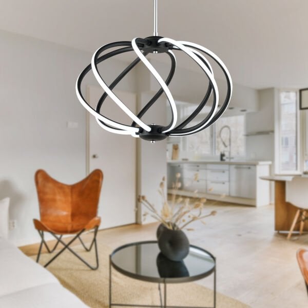 Gestel Siyah Sarkıt 88 Watt Sarkıt Ledli Modern Mutfak Banyo Led Salon Sarkıt Avize