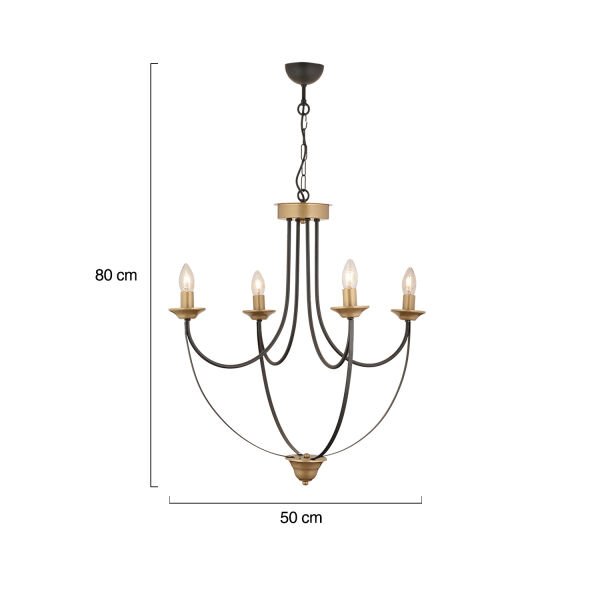 Obito 4Lü Siyah Eskitme Modern Sarkıt Yatak odası Retro Salon Avize