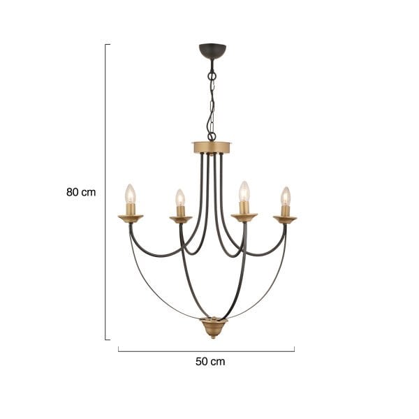 Obito 4Lü Siyah Eskitme Modern Sarkıt Yatak odası Retro Salon Avize