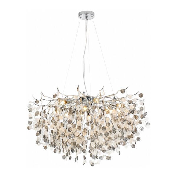 Masal 80'lık Yuvarlak Krom Kristal Taşlı Modern, Oturma Odası, Salon Avize