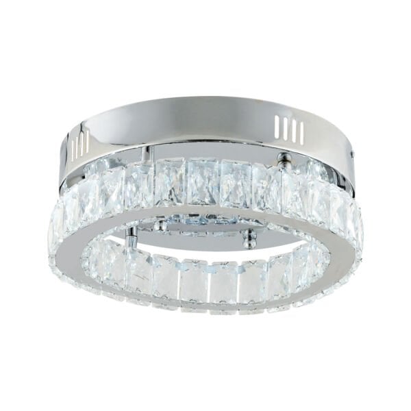 Ardenia Tekli Krom Ledli 3 Renkli  Kristalli Taşlı Modern Tasarım Led Kristal Salon Avize