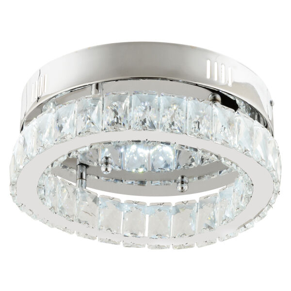 Ardenia Tekli Krom Ledli 3 Renkli  Kristalli Taşlı Modern Tasarım Led Kristal Salon Avize