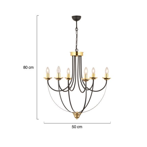 Obito 6Lı Siyah Gold Modern Sarkıt Yatak odası Retro Salon Avize