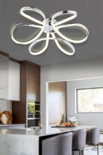 Chalda Krom Plafonyer Modern Salon Led Avize