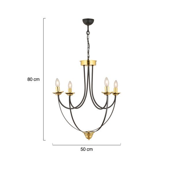 Obito 4Lü Siyah Gold Modern Sarkıt Yatak odası Retro Salon Avize