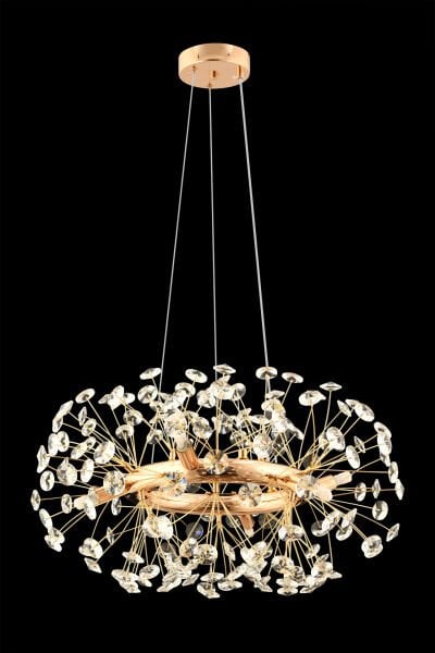 Gloria 60'lIk Gold Kristal Taşlı Modern Tasarım Salon Avize