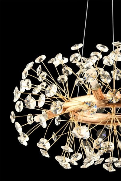 Gloria 60'lIk Gold Kristal Taşlı Modern Tasarım Salon Avize