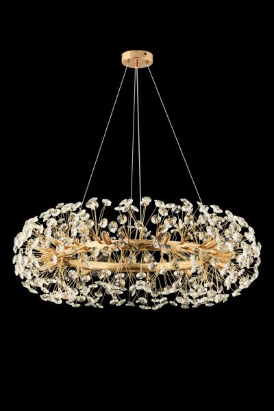 Gloria 80'lik Gold Kristal Taşlı Modern Tasarım Salon Avize