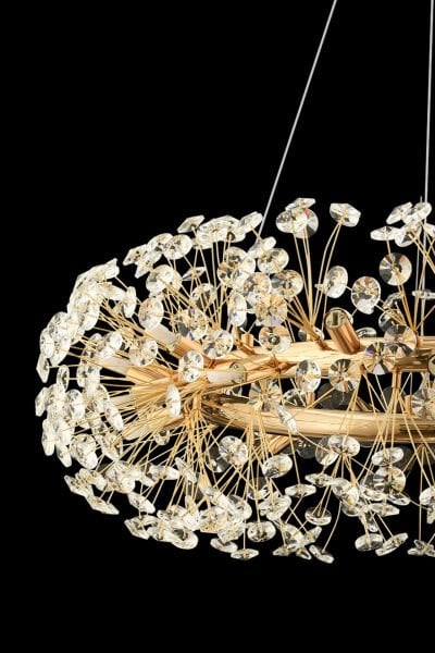 Gloria 80'lik Gold Kristal Taşlı Modern Tasarım Salon Avize