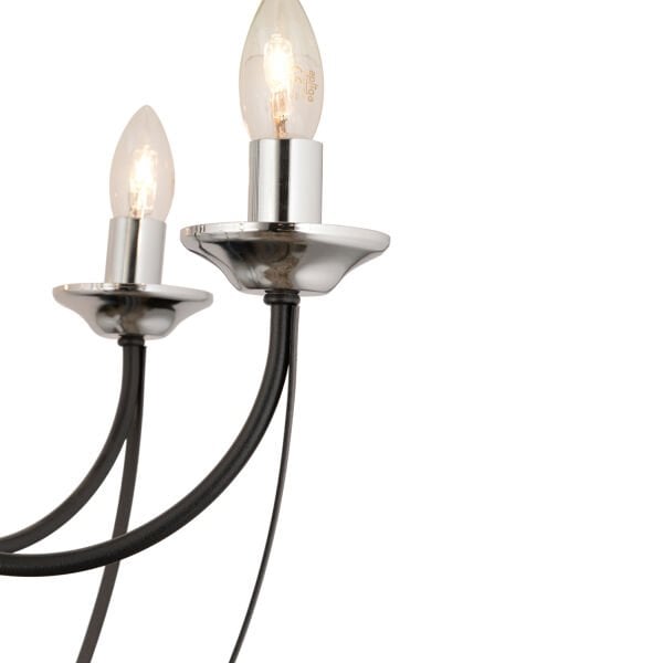 Obito 4Lü Siyah Krom Modern Sarkıt Yatak odası Retro Salon Avize