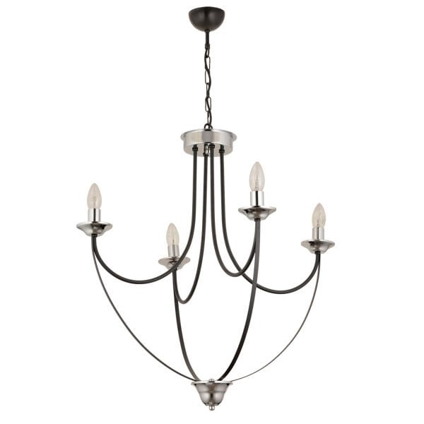 Obito 4Lü Siyah Krom Modern Sarkıt Yatak odası Retro Salon Avize