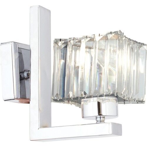 Rivia Krom Kaplama Kristal Taşlı Duvar Lambası Yatak Odası-Yatak Başı-Salon için Aplik