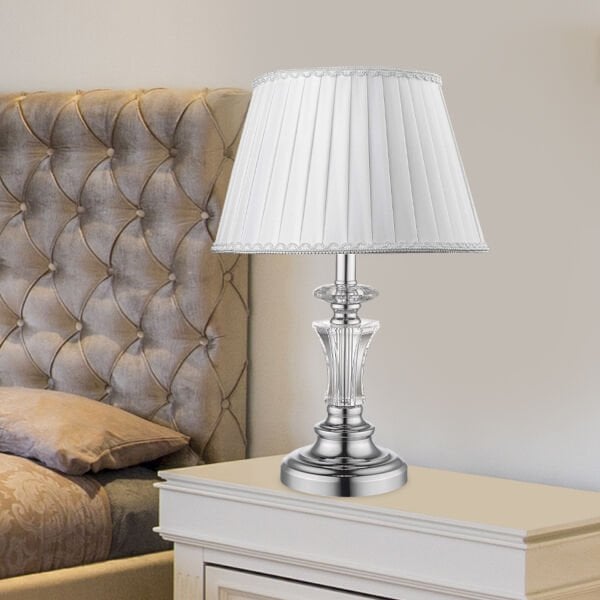 ANGEL TEKLİ KROM KRİSTAL TAŞLI ABAJUR