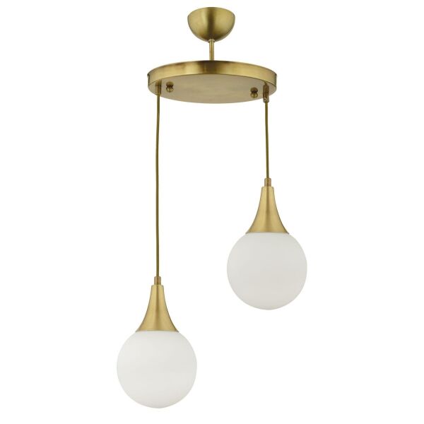 Damla 2 Li Yuvarlak Eskitme -Led Ampul  Dahil Modern Koridor Mutfak Salon Sarkıt Avize