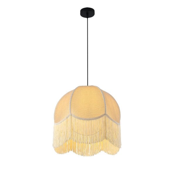 Shelly Krem Rengi Püsküllü Modern Salon, Yatak Odası Sarkıt Avize