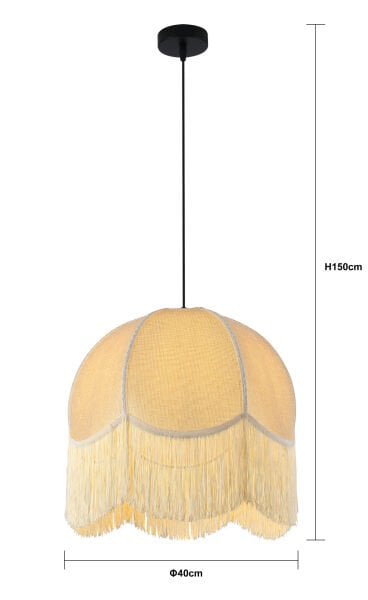 Shelly Krem Rengi Püsküllü Modern Salon, Yatak Odası Sarkıt Avize