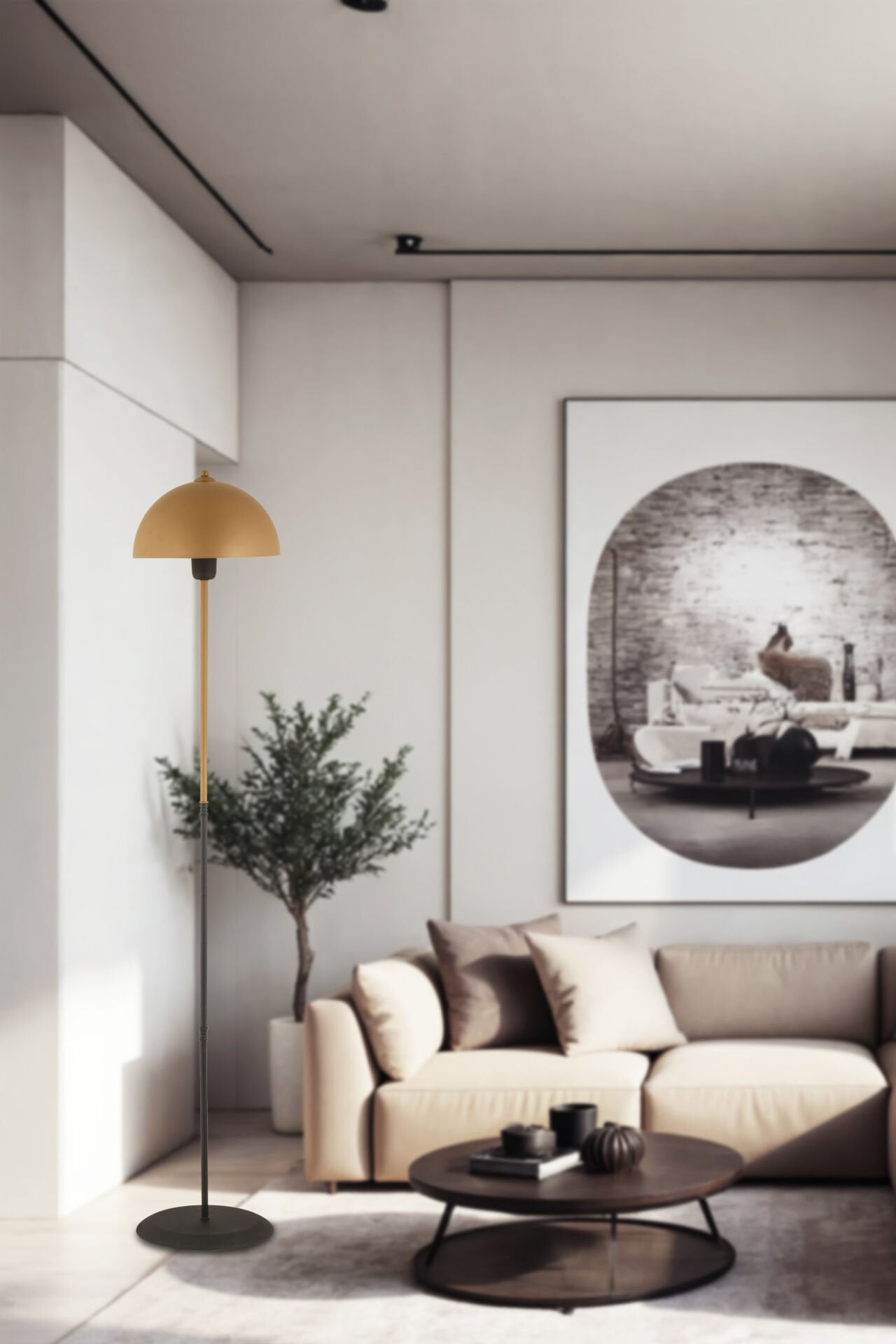 Evora Eskitme Başlıklı Siyah Modern Köşe Lambader