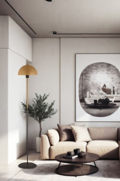 Evora Eskitme Başlıklı Siyah Modern Köşe Lambader