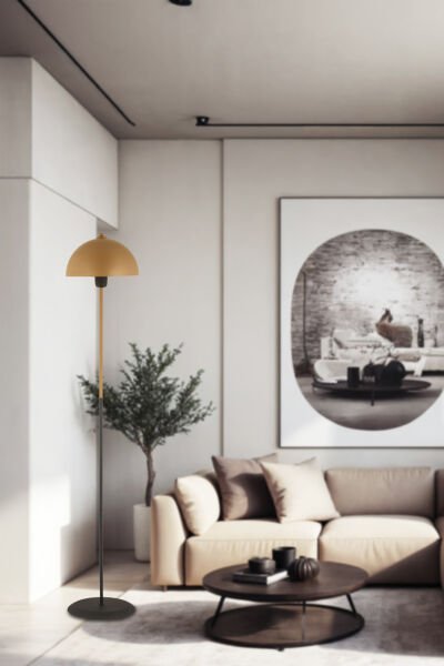 Evora Eskitme Başlıklı Siyah Modern Köşe Lambader