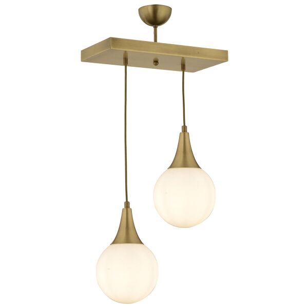 Damla 2 Li Sıralı Eskitme -Led Ampul  Dahil Modern Koridor Mutfak Salon Sarkıt Avize