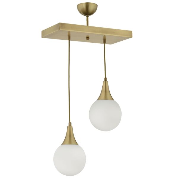 Damla 2 Li Sıralı Eskitme -Led Ampul  Dahil Modern Koridor Mutfak Salon Sarkıt Avize