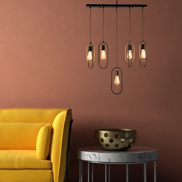 Lotus 5Li Sıralı Eskitme Modern Sarkıt Mutfak Yatak odası Salon Sarkıt Avize