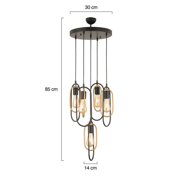 Lotus 5Li Yuvarlak Eskitme Modern Sarkıt Mutfak Yatak odası Salon Sarkıt Avize