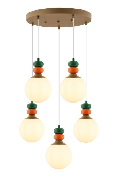 Selliu 5'li Yuvarlak Renkli Modern Salon Avize