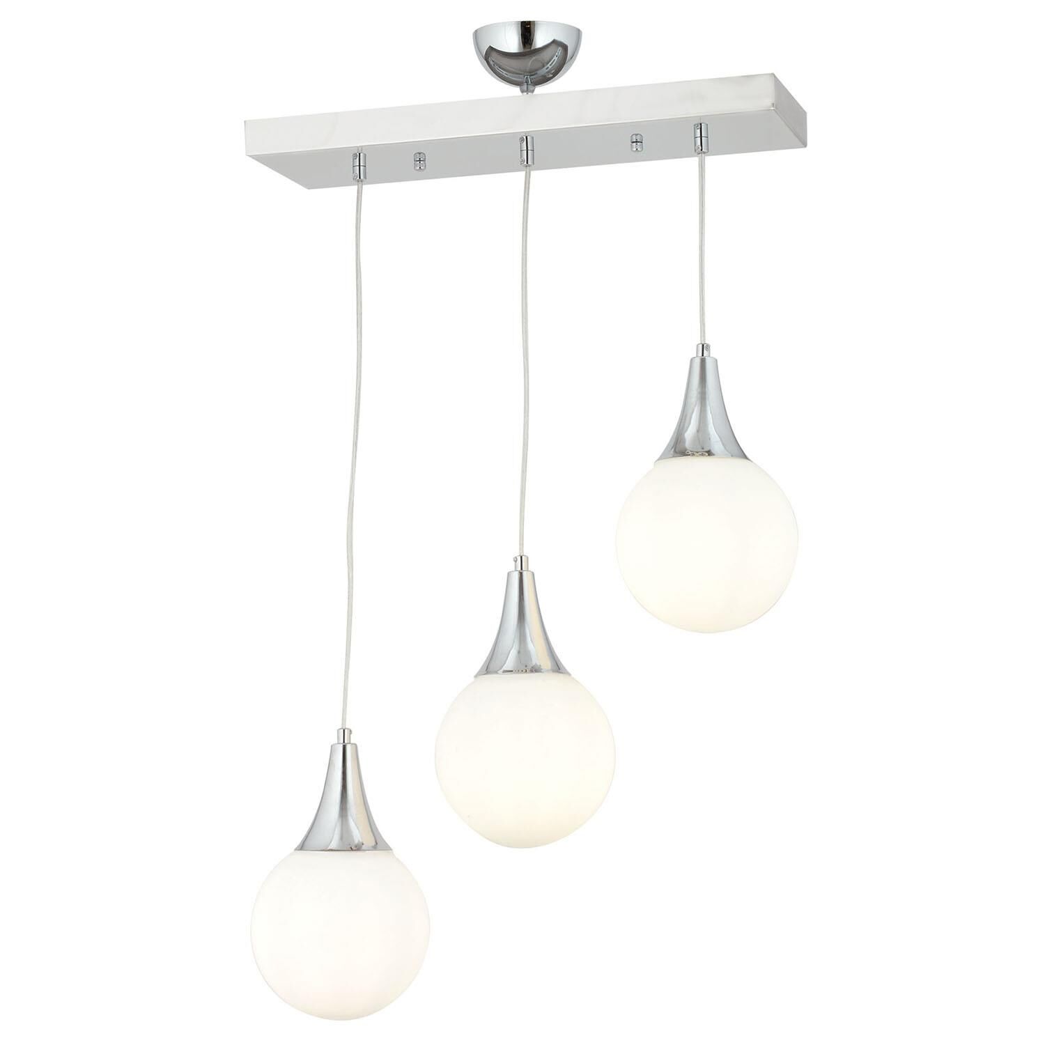 Damla 3 Lü Sıralı Beyaz -Led Ampul  Dahil Modern Koridor Mutfak Salon Sarkıt Avize