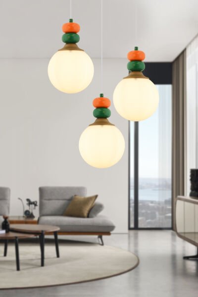 Selliu 3'lü Yuvarlak Renkli Modern Avize