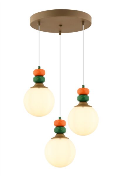 Selliu 3'lü Yuvarlak Renkli Modern Avize