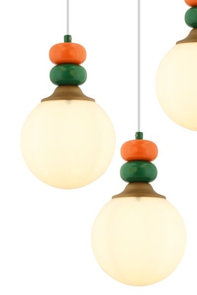 Selliu 3'lü Yuvarlak Renkli Modern Avize