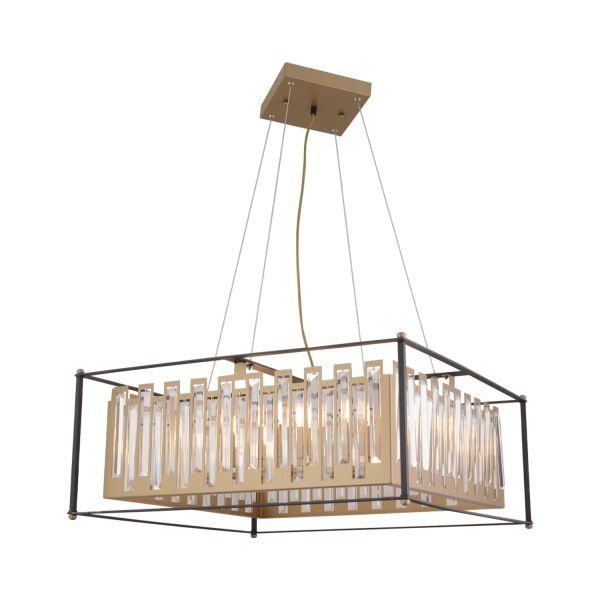 Adran 8'li Siyah Eskitme Kristalli Taşlı Modern Tasarım Kristal Büyük Salon Avize