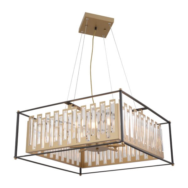 Adran 8'li Siyah Eskitme Kristalli Taşlı Modern Tasarım Kristal Büyük Salon Avize